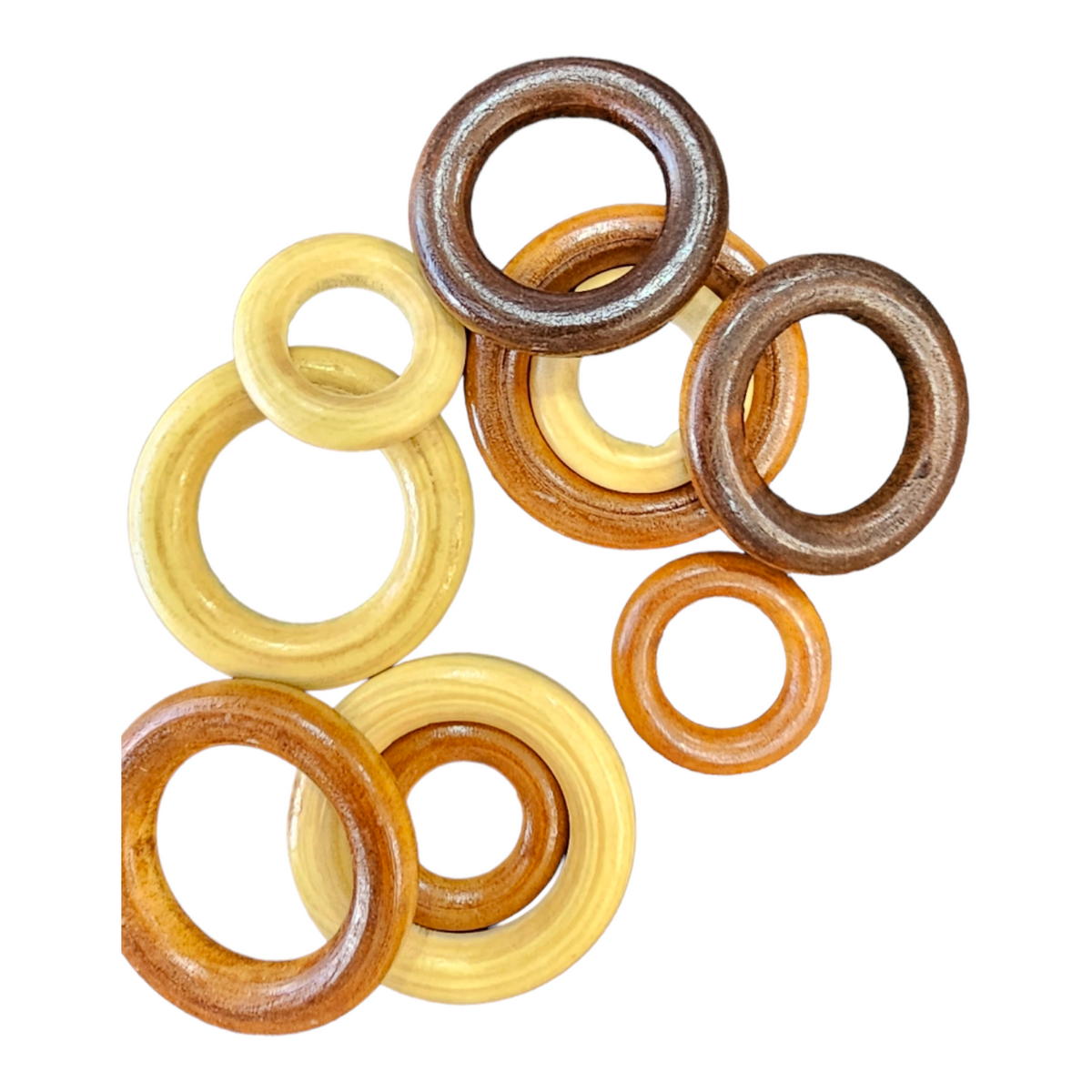 10 Pack wood mix rings